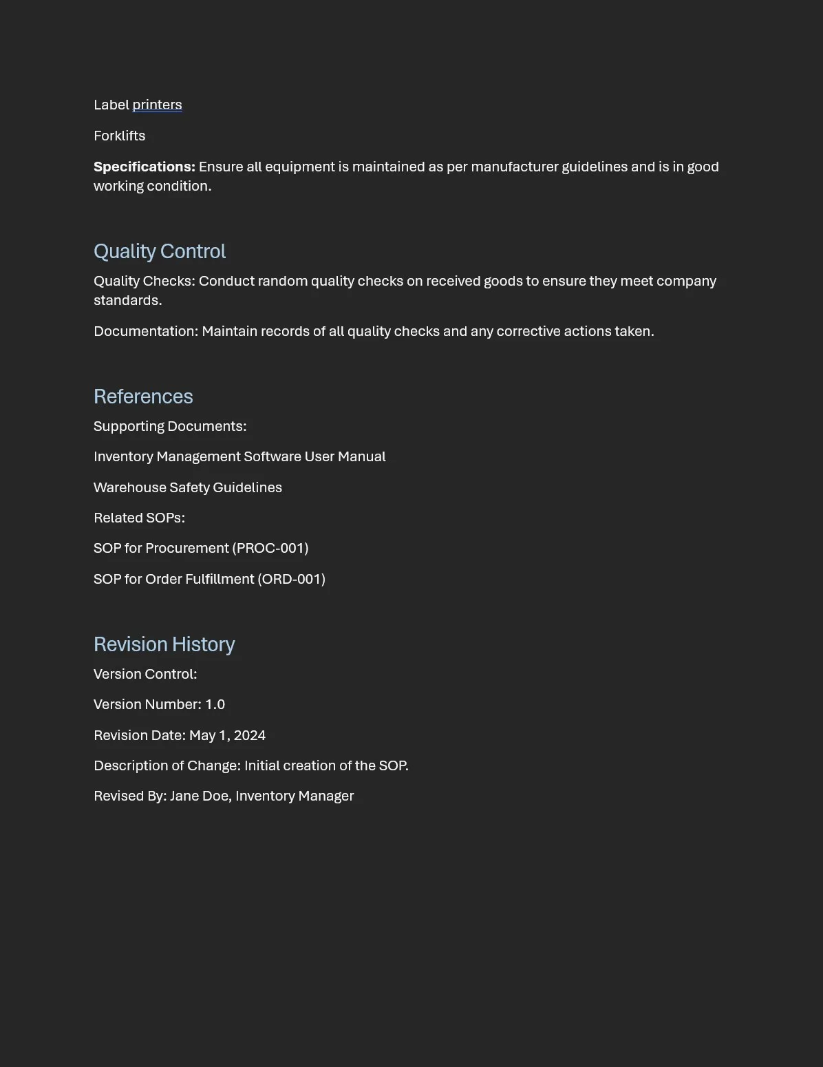 sop template page 3