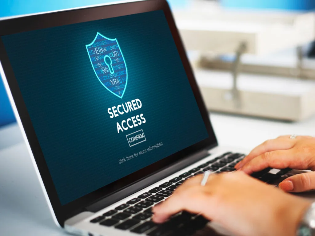 man accessing a secured website