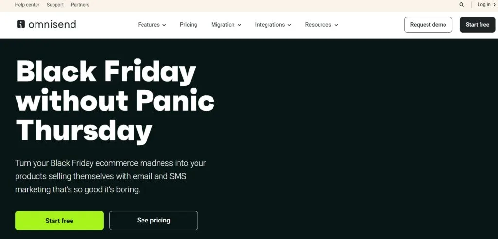 Omnisend home page