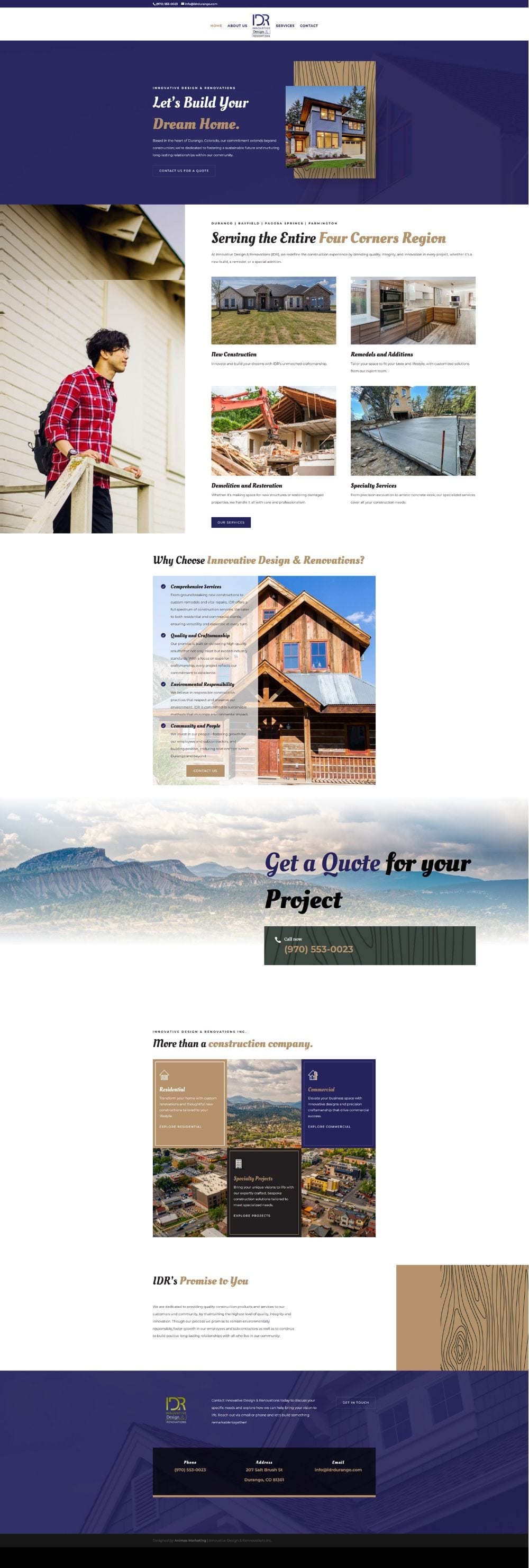 Innovative Design & Renovations — Animas Marketing portfolio