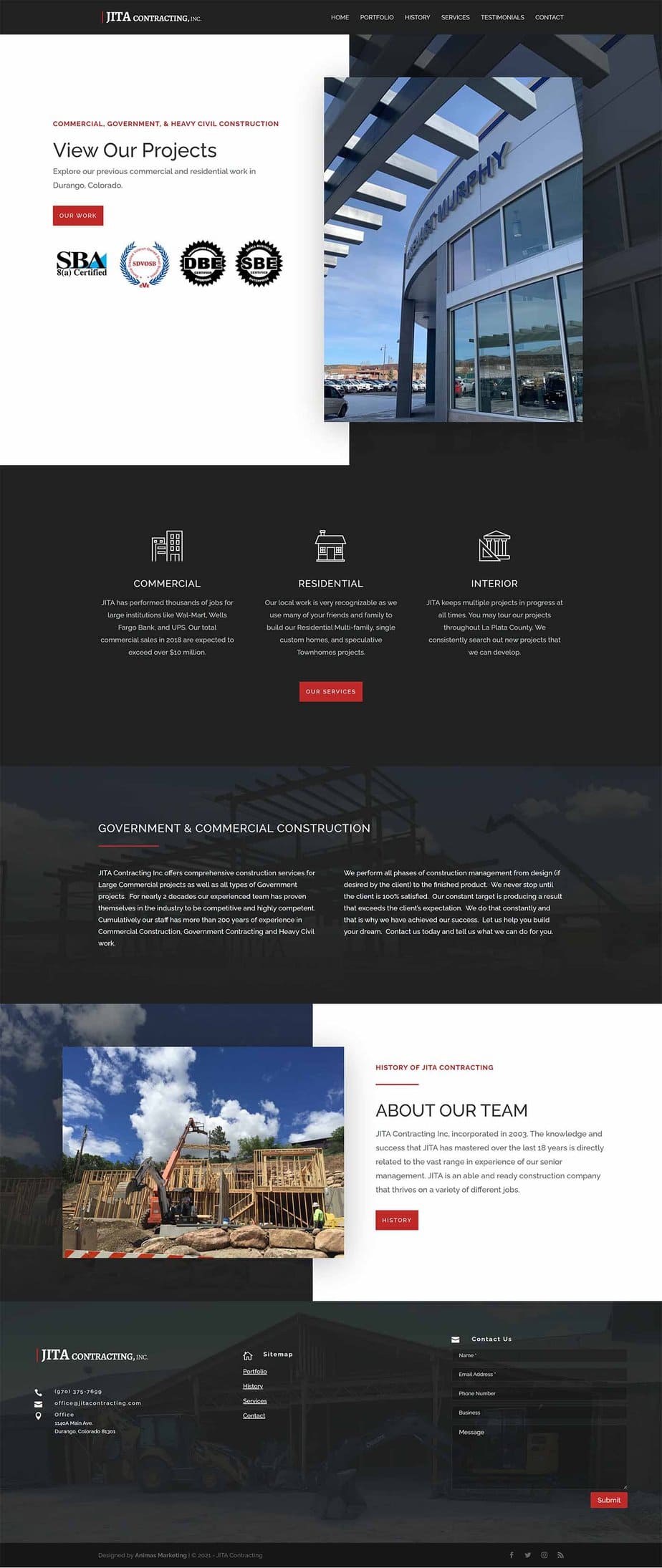 JITA Contracting — Animas Marketing portfolio
