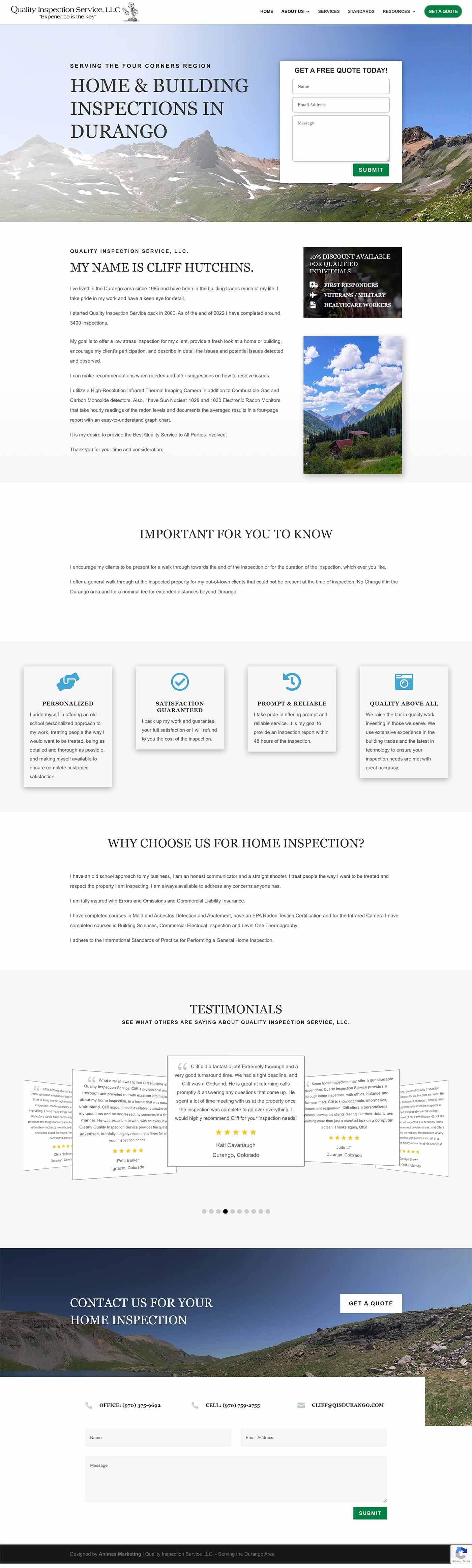 Quality Inspection Service — Animas Marketing portfolio