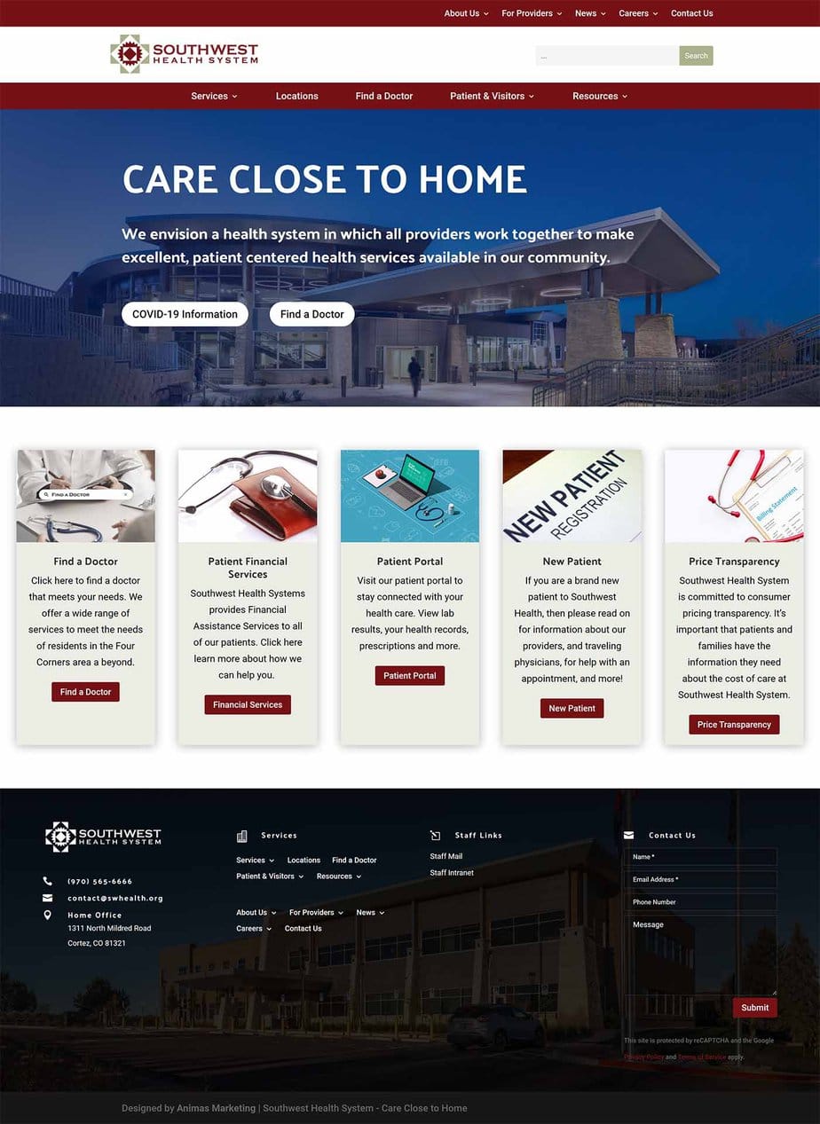 Southwest Health System — Animas Marketing portfolio